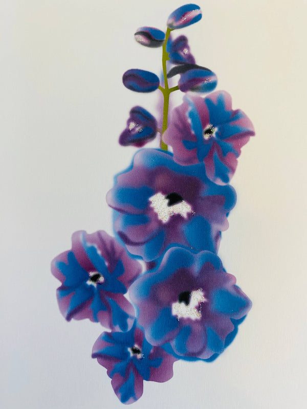 Delphinium Flower, Everyday Card