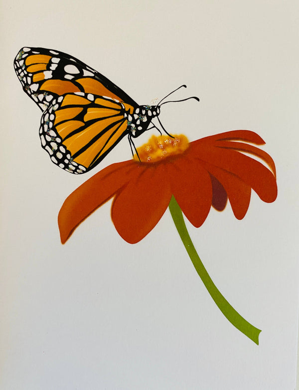 Monarch Butterfly and Orange Dalia