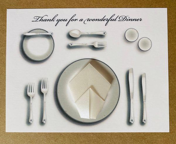 Place Setting Thank You Note Cards with Napkin