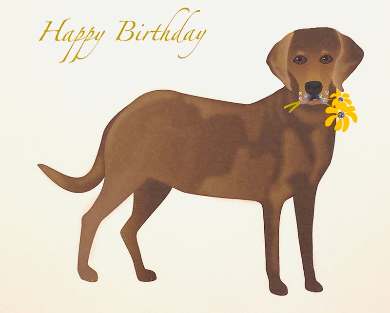 Lab Dog with Flowers -  Boxed Note Cards