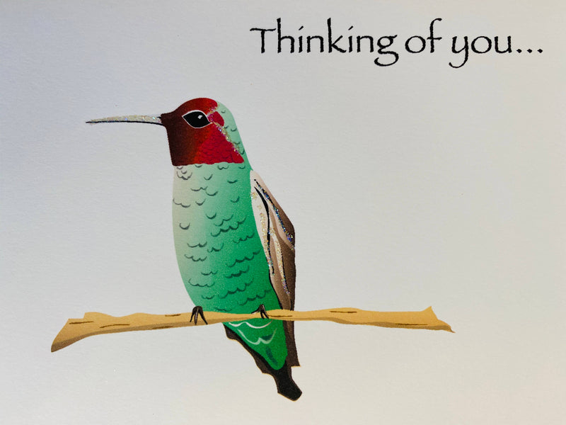 Hummer on Twig, Thinking of you Card
