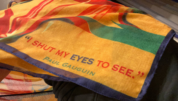 Tropical Bird of Paradise Rectangular Scarf w/ Gauguin Quote