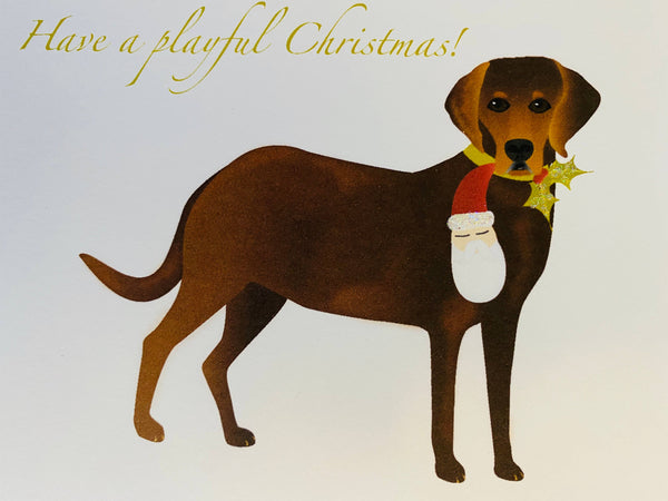 Christmas Lab Dog, Holiday Card