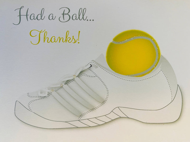 Tennis Shoe and Ball, Thank you Card