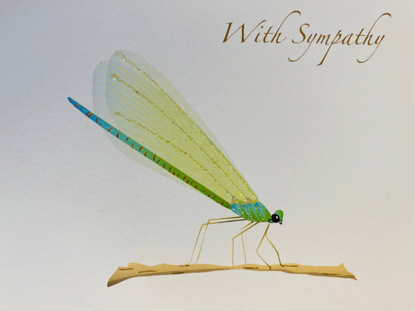 Blue Dragonfly Sympathy Card