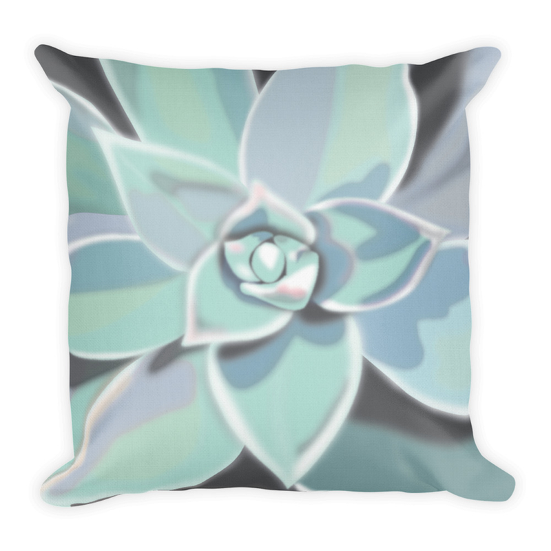 Blue Succulent Pillow