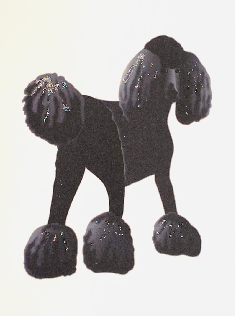 Black Looking Back Poodle Dog Boxed Note Cards