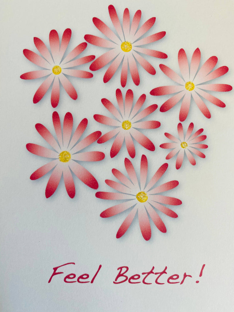 Pink Flowers Get Well Card