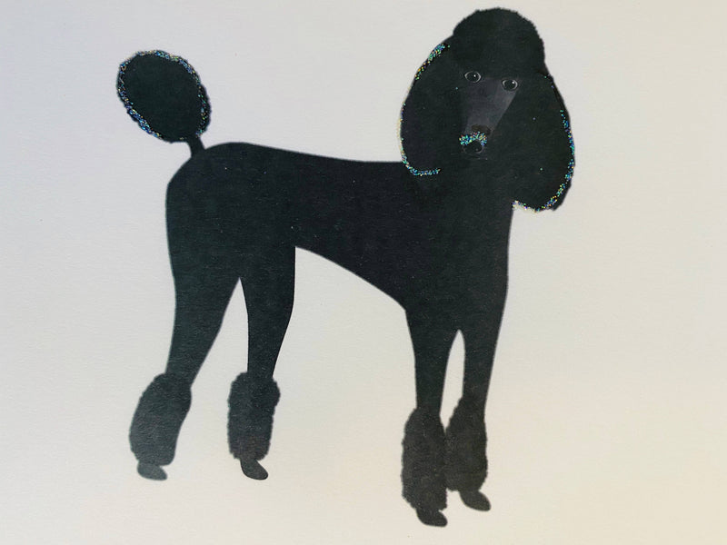 Black Standing Poodle Dog