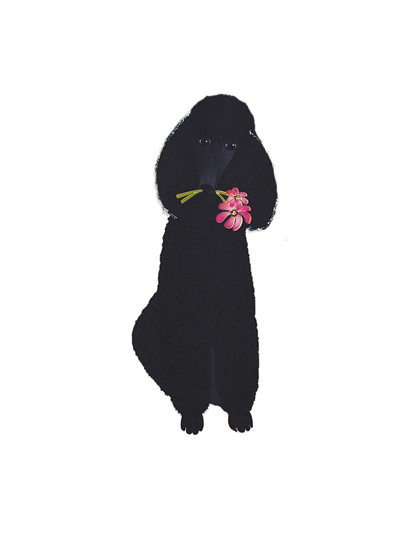 Black Standing Poodle Flowers