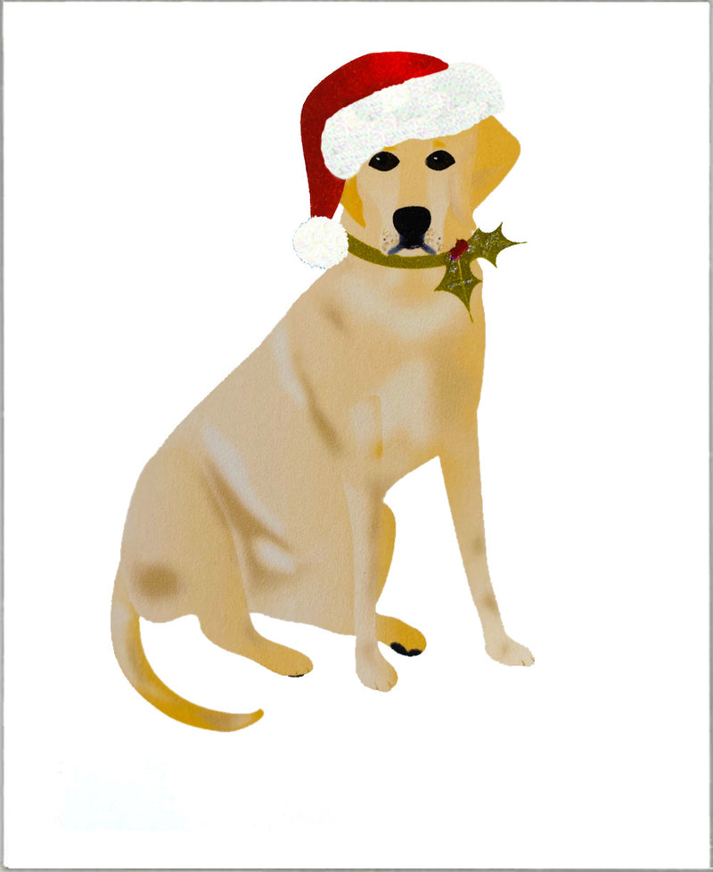 Yellow Labrador Dog Handmade Christmas Card