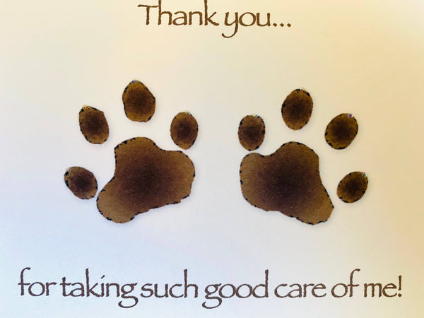 Dog Paws thank you notecards