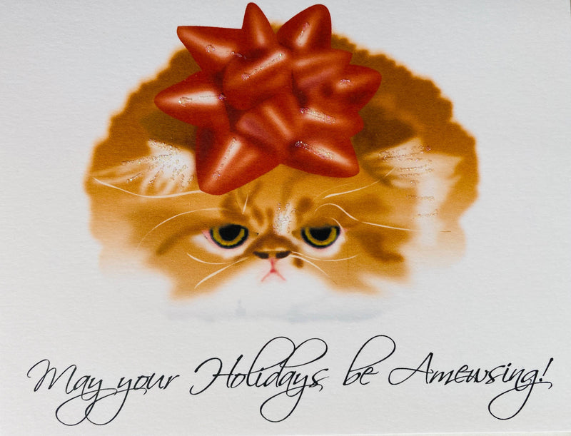 Christmas Pouting Persian Cat