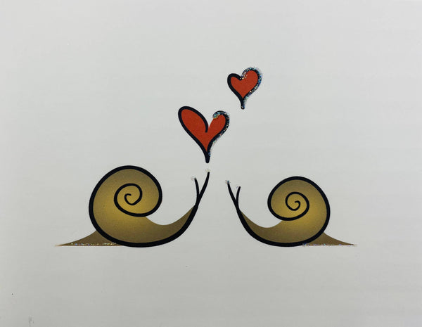 Mod Snails + Heart - Loose Note Card