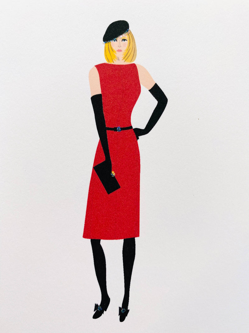 Red Dress and Gloves