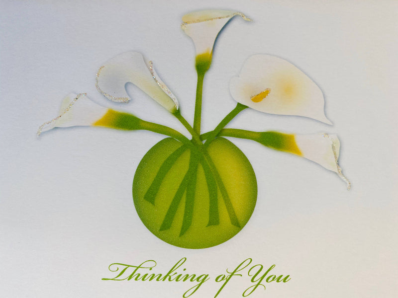Lillies in Vase, Thinking of you Card