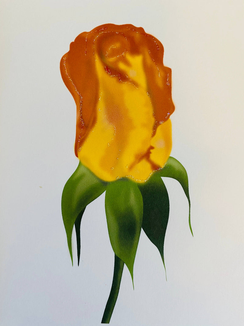 Orange Rosebud Flower, Everyday Card