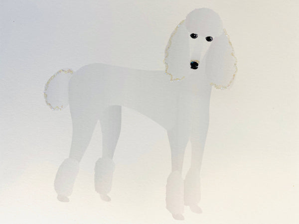 White Standing Poodle Dog