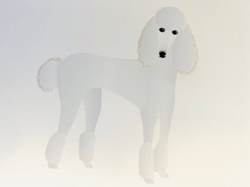 White Standing Poodle Dog