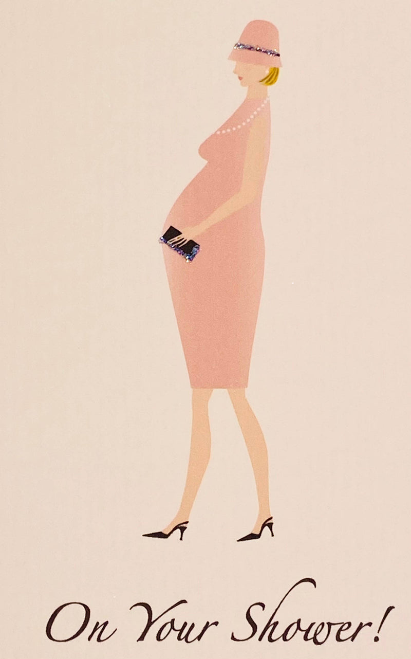 Pregnant Pink Shower Boxed Note Cards