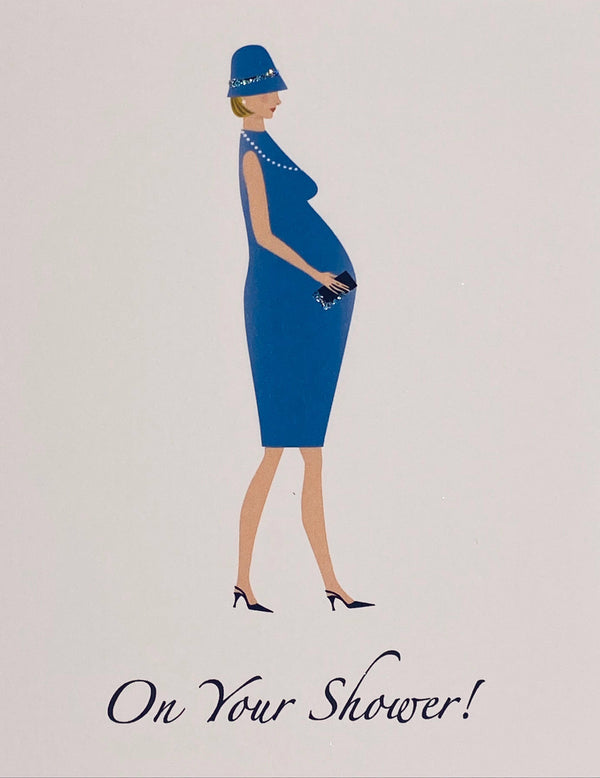 Pregnant BLUE Shower Boxed Note Cards