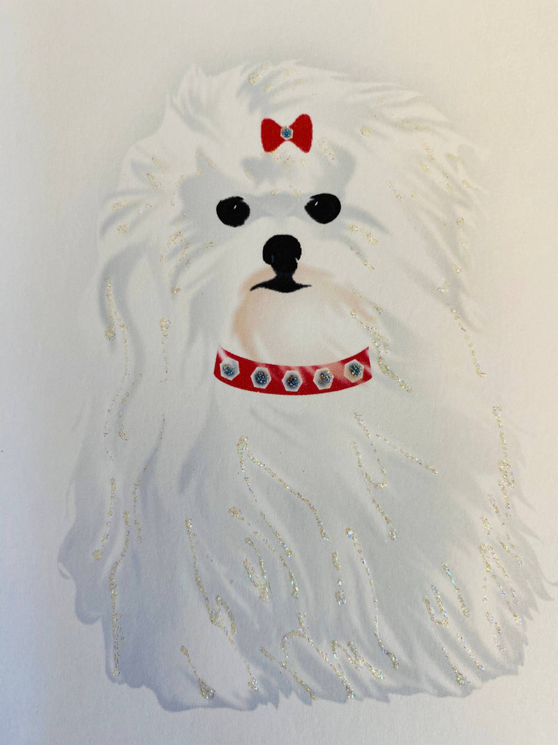 Maltese Dog note card