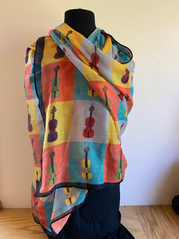 Pop Violins Rectangular Scarf