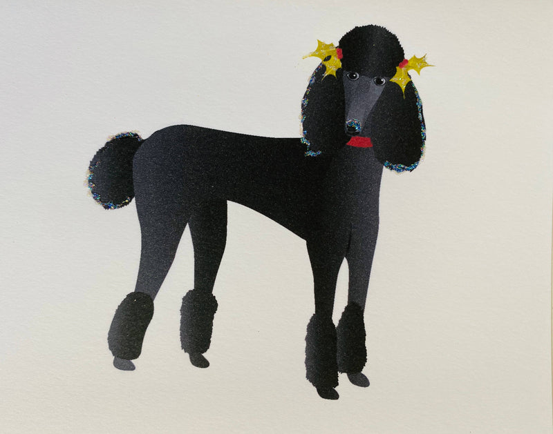 Holiday Standing Poodle Black