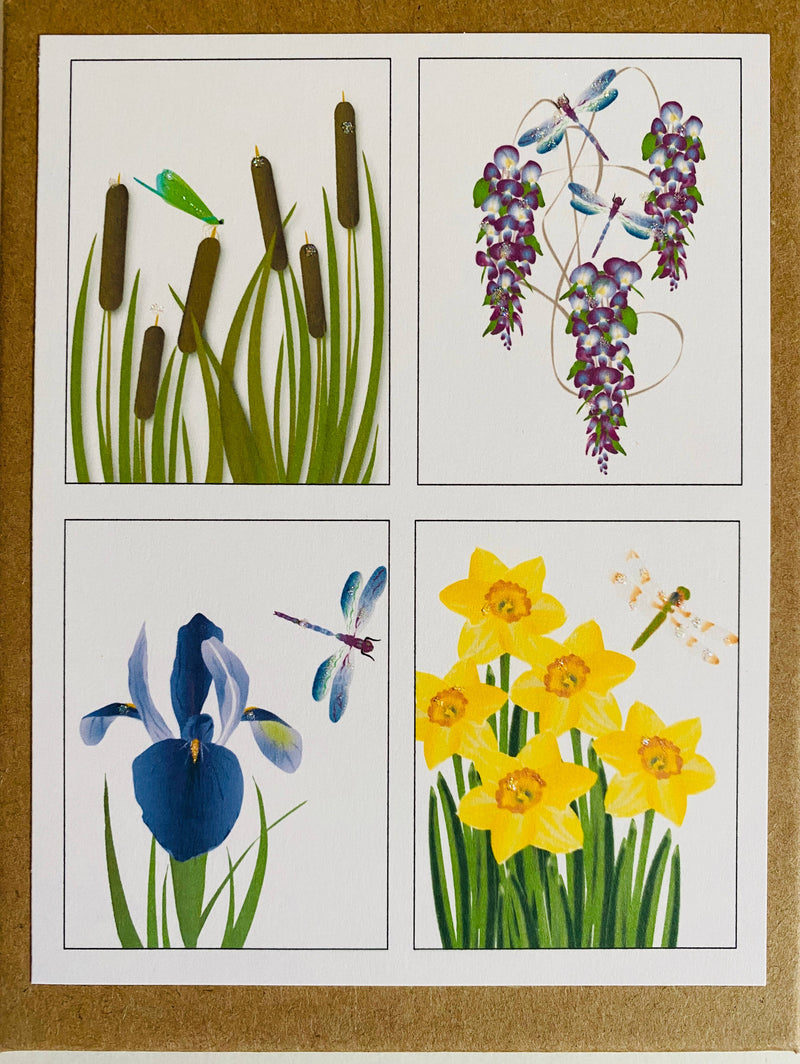 Mixed Box Nouveau Dragonflies & Flowers