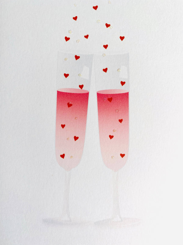 Champaign Glasses with Hearts